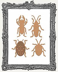 Chipboard Beetle Cut-Outs - 4 Pieces - Medium