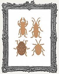 Chipboard Beetle Cut-Outs - 4 Pieces - Small
