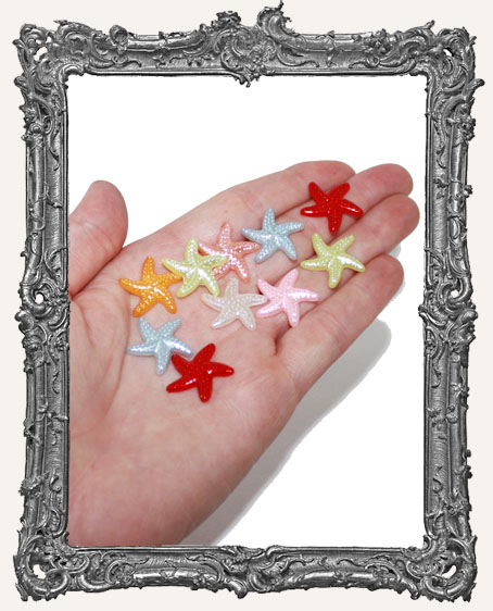 Flat Back Starfish Cabochon MIXED COLOR - 20mm - 10 Pieces