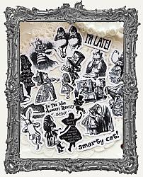 Die Cut Opaque Stickers - Pack of 45 - Alice in Wonderland Mini Black and White