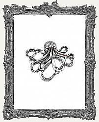 Ornate Steampunk Octopus Pendant Charm - Antique Silver