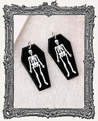 Vintage Halloween Double Sided Acrylic Charms - Set of 2 - Skeleton