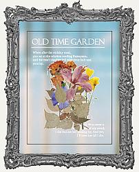 Clear Die Cut Old Time Garden Stickers - Pack of 40 - Pressed Flowers