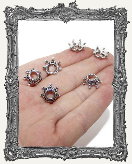 Tiny Silver 3-D Crowns - Set of 4