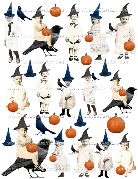 Halloween Kids Collage Sheet by Cassandra VanCuren - CV49