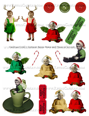 Christmas Cuties 1 Digital Collage Sheet