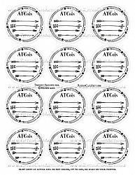Artist Trading Coin Back Finishing Label Collage Sheet - Doodle Arrows