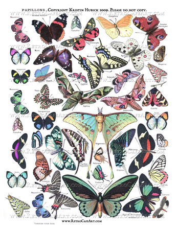 Papillons Butterfly Collage Sheet