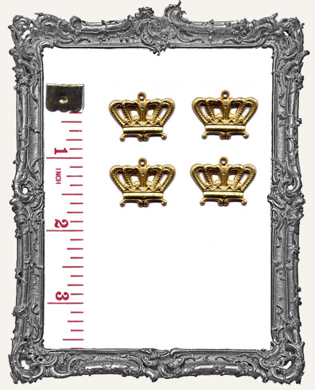 Classic Brass Crowns WITH CHARM LOOP - Set of 4