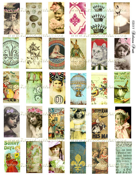 1 x 2 Inch Domino Collage Sheet by Debrina Pratt - DP166
