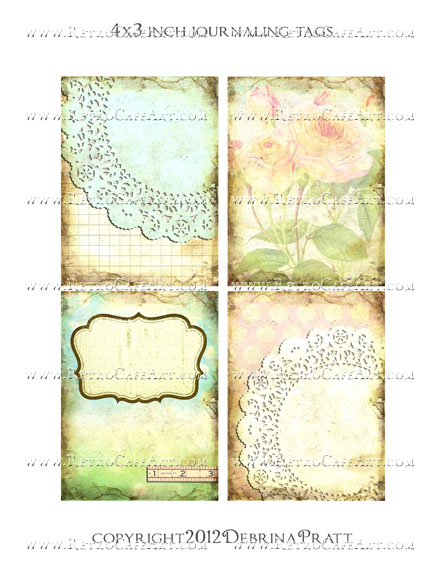 Journaling Tags Collage Sheet by Debrina Pratt - DP305