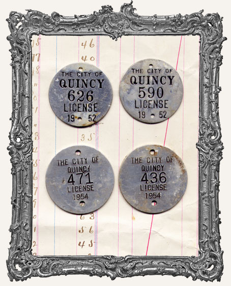 One Vintage Metal License Tag