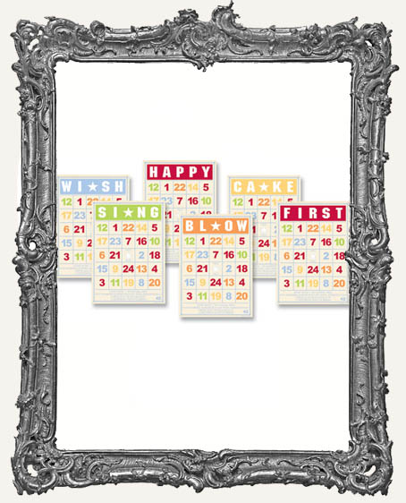 Jenni Bowlin Studio MINI Bingo Cards 2.5 x 3.5 Inch BIRTHDAY SET - 6