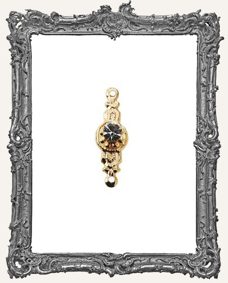 Tiny Brass Door Knob - Ornate Crystal Knob