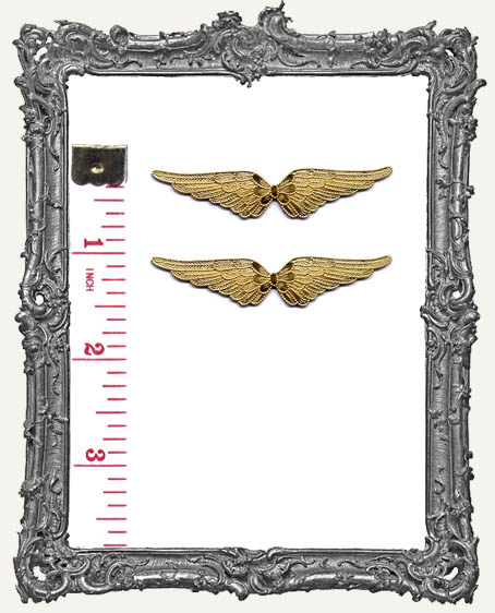Small Brass Connected Angel Wings - Set of 2