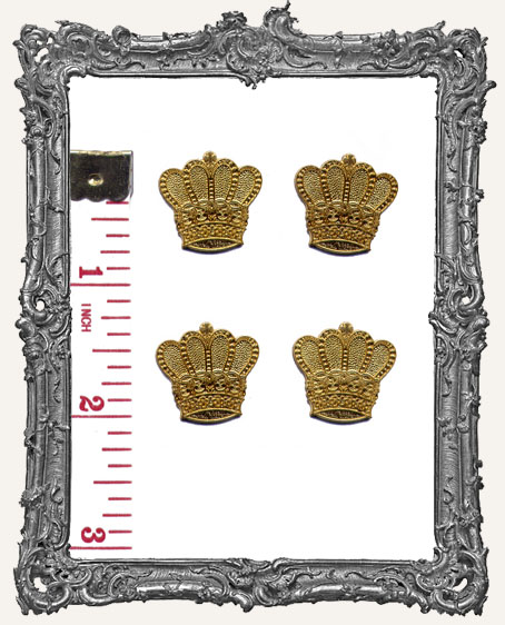 Textured Brass Crowns - Set of 4