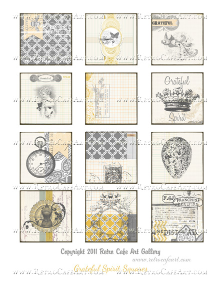 Grateful Spirit Squares Collage Sheet